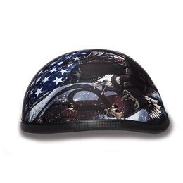 6002USA EAGLE- W/ FLAMES USA Non-DOT Helmets Daytona Helmets