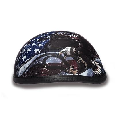 6002USA EAGLE- W/ FLAMES USA Non-DOT Helmets Daytona Helmets