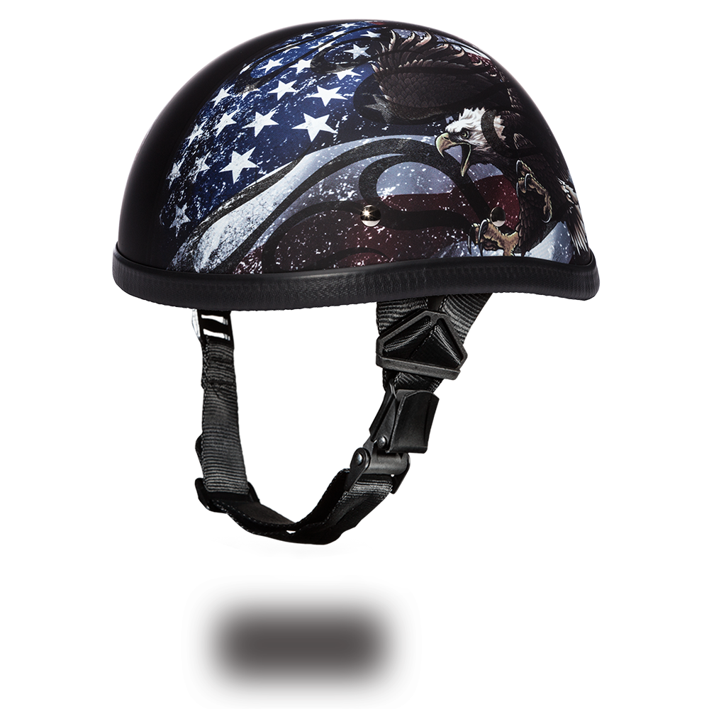 6002USA EAGLE- W/ FLAMES USA Non-DOT Helmets Daytona Helmets