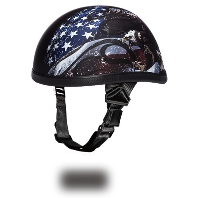 6002USA EAGLE- W/ FLAMES USA Non-DOT Helmets Daytona Helmets
