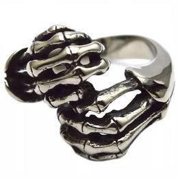 R3002 Stainless Steel Skull Fingers Biker Ring Rings Renegade Classics