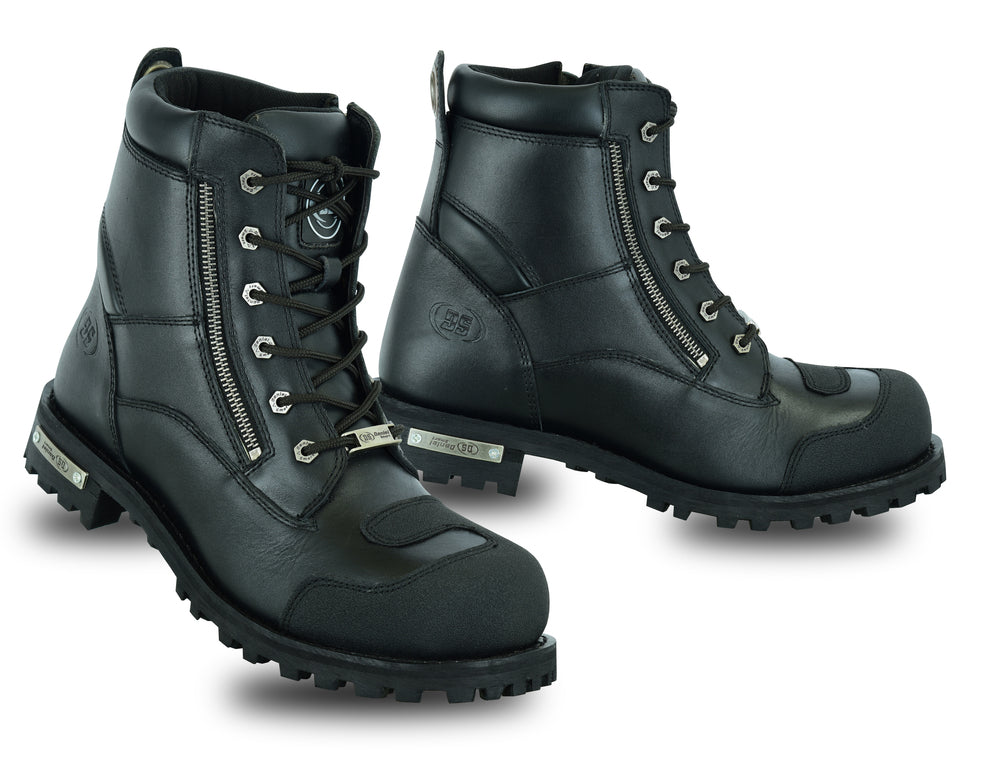 Thundersole Men's leather motorcycle boots - Black Men's Footwear Renegade Classics