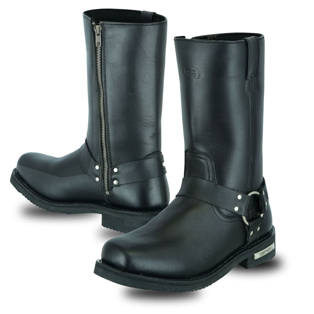 Men's TitanGrip Black bikers Leather Boots Men's Footwear Renegade Classics