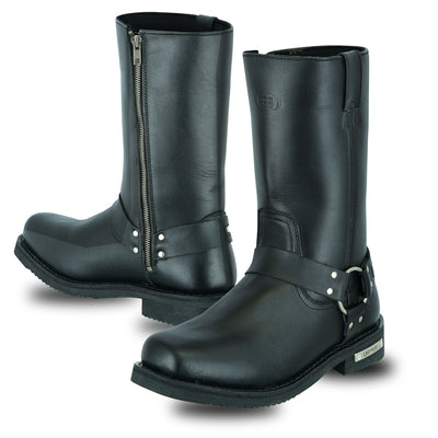 Men's TitanGrip Black bikers Leather Boots Men's Footwear Renegade Classics