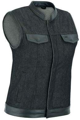Wildfire Black womens denim vest Women's Denim Vests Renegade Classics