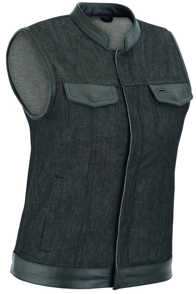 Wildfire Black womens denim vest Women's Denim Vests Renegade Classics
