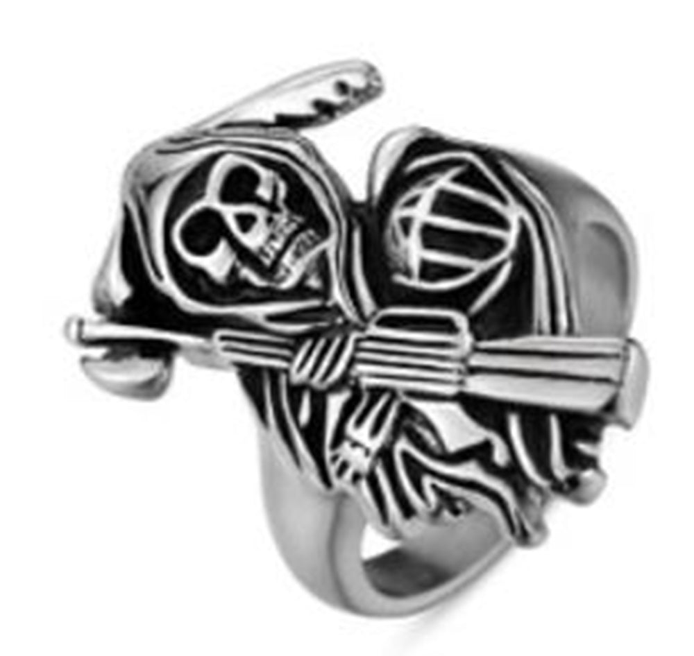 R103 Stainless Steel Reaper Biker Ring Rings Renegade Classics