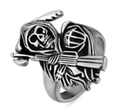 R103 Stainless Steel Reaper Biker Ring Rings Renegade Classics