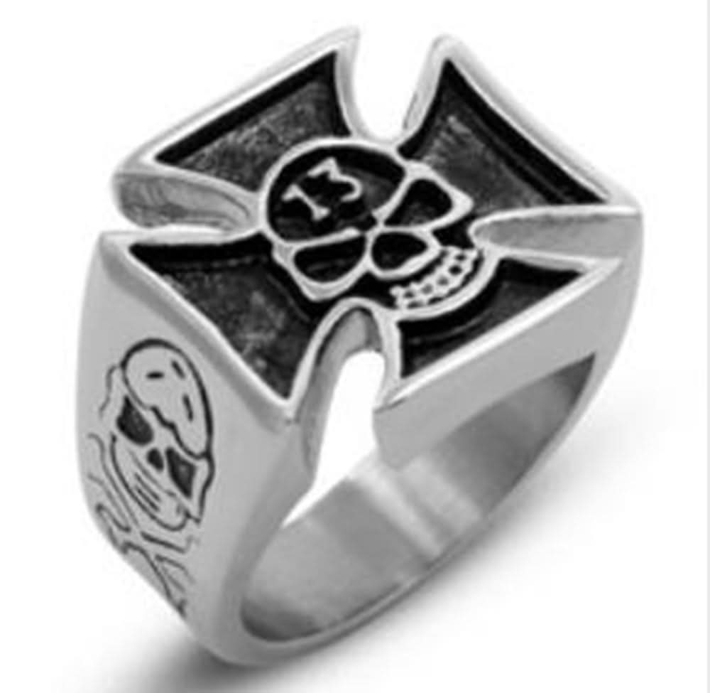 R106 Stainless Steel Skull 13 Biker Ring Rings Renegade Classics