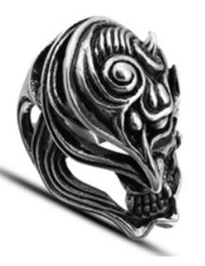 R115 Stainless Steel Dragon Fire Skull Biker Ring Rings Renegade Classics