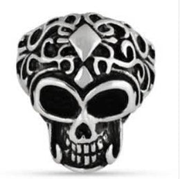 R127 Stainless Steel Big Brain Skull Biker Ring Rings Renegade Classics