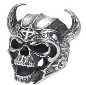 R144 Stainless Steel Warrior Skull Biker Ring Rings Renegade Classics