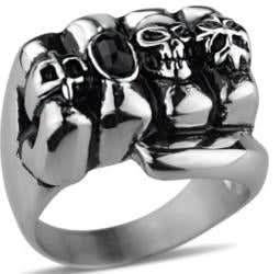 R153 Stainless Steel Ring Fist Biker Ring Rings Renegade Classics