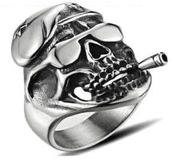 R166 Stainless Steel Cruiser Skull Biker Ring Rings Renegade Classics