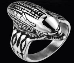 R169 Stainless Steel Alien Head Biker Ring Rings Renegade Classics