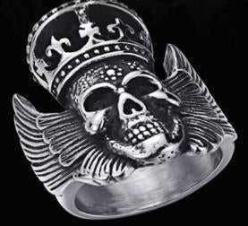R170 Stainless Steel King Head Biker Ring Rings Renegade Classics