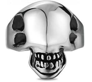 R171 Stainless Steel Alien Face Biker Ring Rings Renegade Classics
