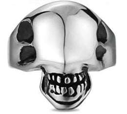 R171 Stainless Steel Alien Face Biker Ring Rings Renegade Classics