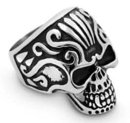 R184 Stainless Steel Crown Head Biker Ring Rings Renegade Classics