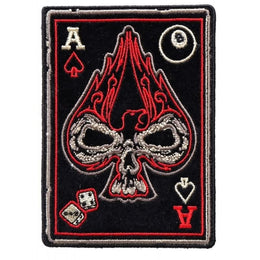 P4259 Ace Of Spades Skull Small Biker Patch Patches The Cheap Place