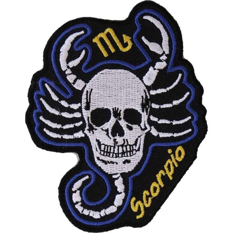 P5471 Scorpio Skull Zodiac Sign Patch Patches The Cheap Place