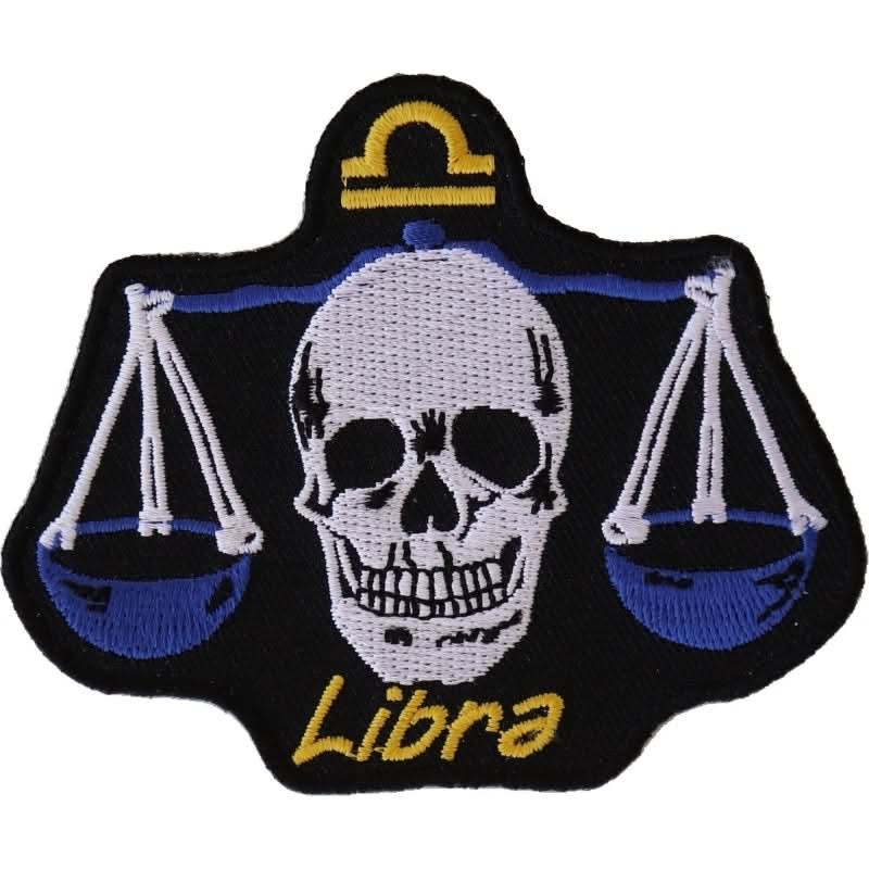 P5474 Libra Skull Zodiac Sign Patch Patches The Cheap Place