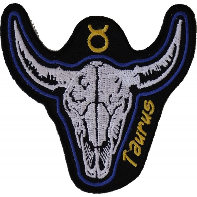 P5470 Taurus Skull Zodiac Sign Patch Patches The Cheap Place