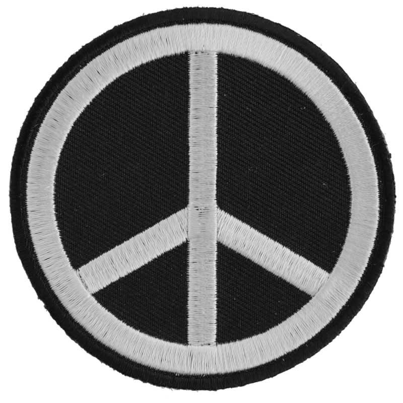 P3488 Black White Peace Sign Patch Patches The Cheap Place