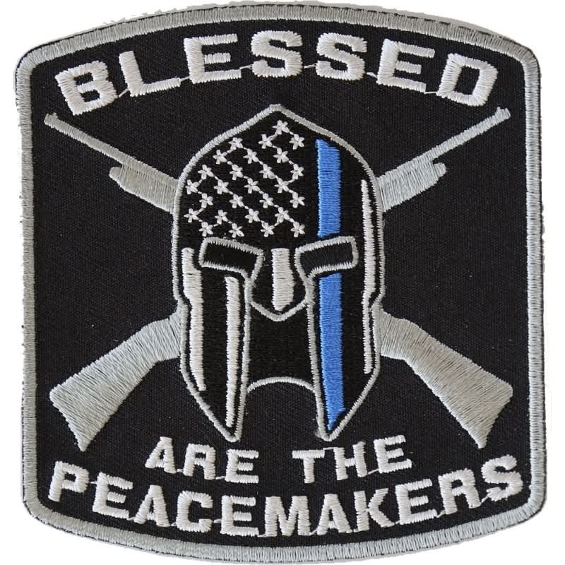 P4622 Blessed Are The Peacemakers Thin Blue Line Patch For Law Enforc Patches The Cheap Place