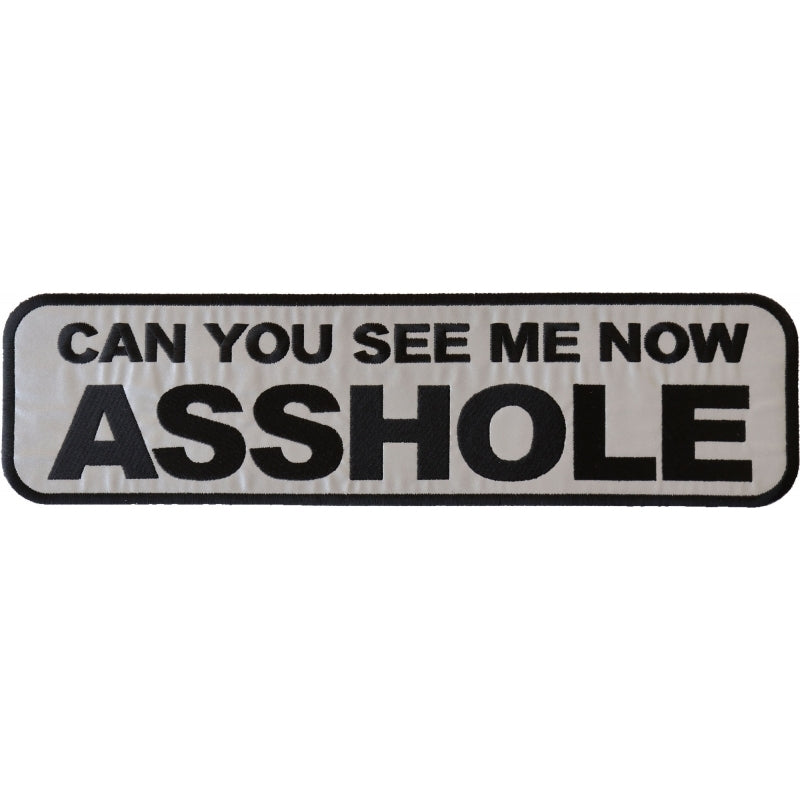 PL6557 Can You see Me Now Asshole Reflective Extra Large Biker Saying Patches The Cheap Place