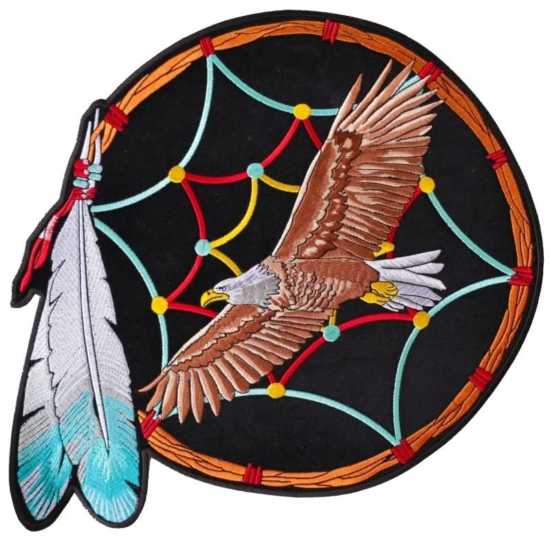 PL3533 Dreamcatcher Eagle Feather Embroidered Iron on Patch Patches The Cheap Place