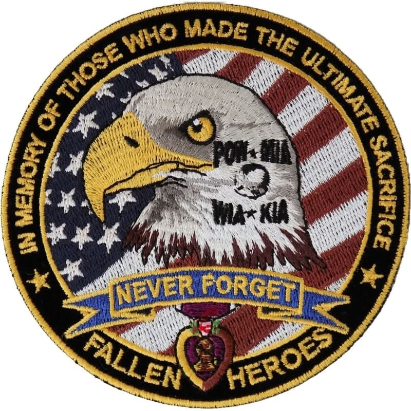 P6568 Fallen Heroes POW MIA WIA KIA Memorial Patch Patches The Cheap Place
