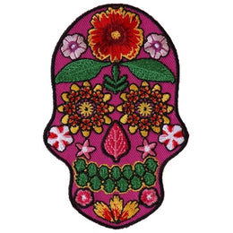 P6156 Flower Skull Pink Patch Patches The Cheap Place