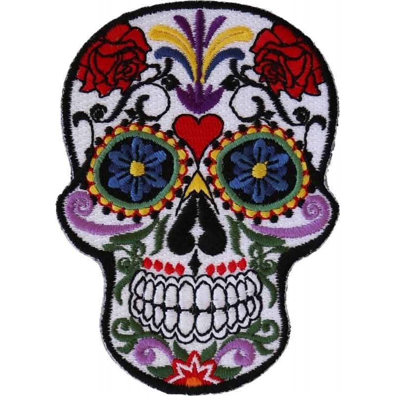 P5530 Sugar Skull Iron On Patch Patches The Cheap Place