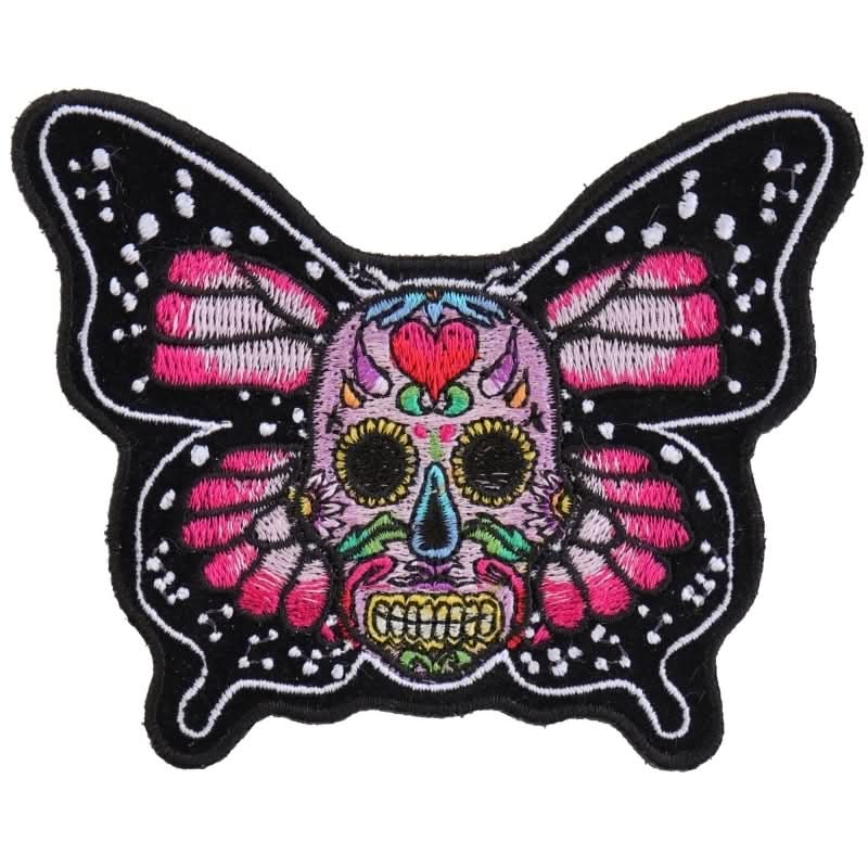 P6013 Sugar Skull Butterfly Patch Patches The Cheap Place