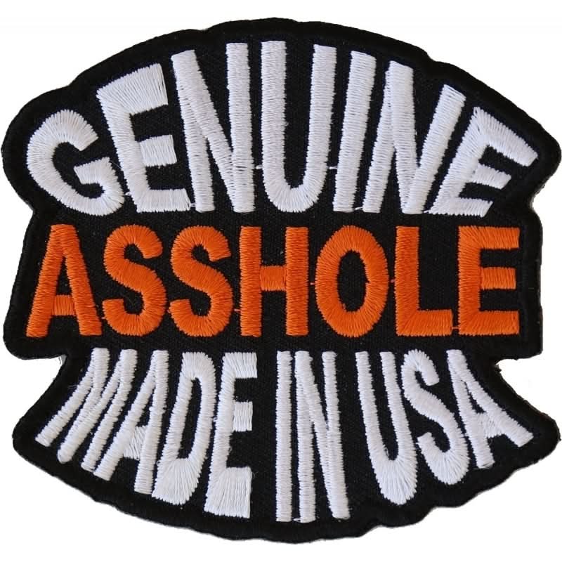 P1387 Genuine Asshole Made In USA Funny Naughty Iron on Patch Patches The Cheap Place