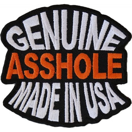P1387 Genuine Asshole Made In USA Funny Naughty Iron on Patch Patches The Cheap Place