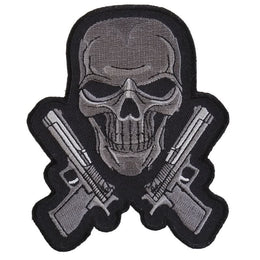 P4960 Guns and Skull Chrome Patch Patches The Cheap Place