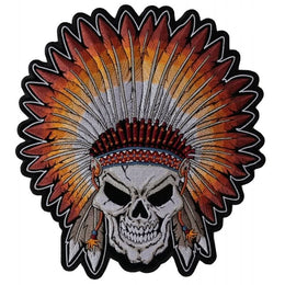 PL4666 Indian Headdress Skull Embroidered Iron on Patch Patches The Cheap Place