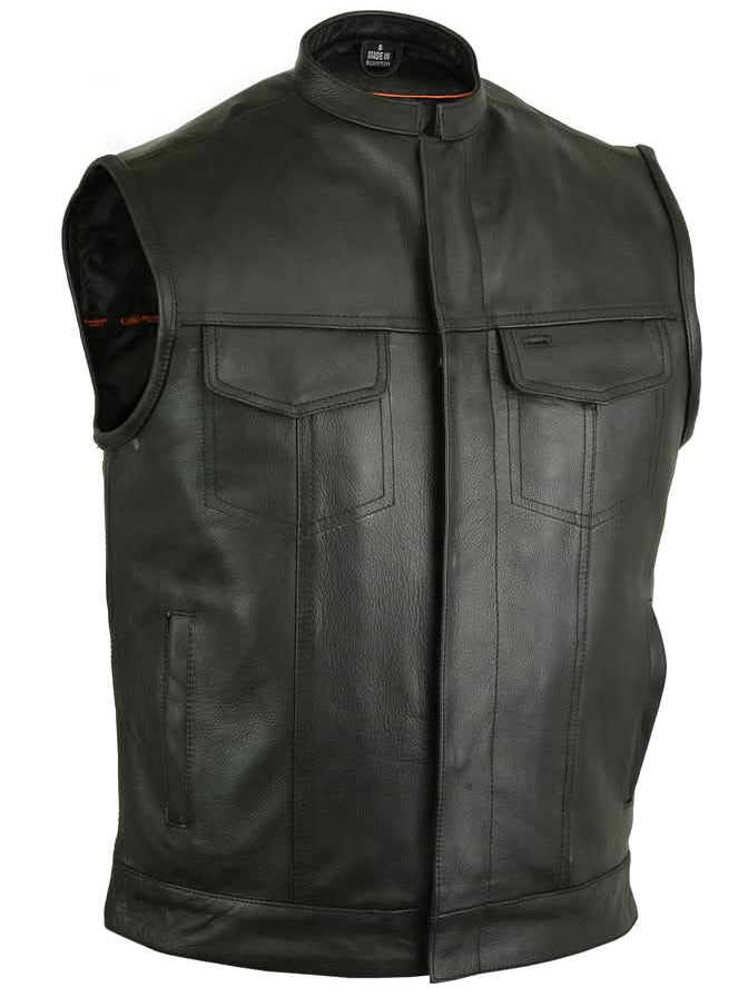 Renegade Classics Pick Black Motorcycle Vest Men's Leather Vests Renegade Classics