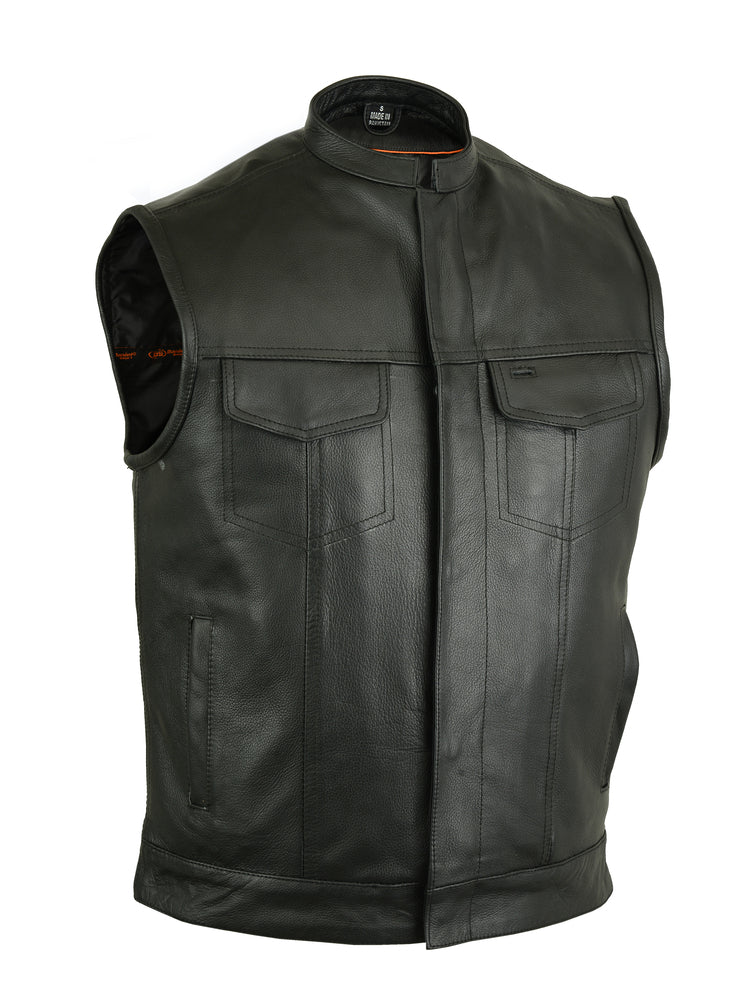 Renegade Classics Pick Black Motorcycle Vest Men's Leather Vests Renegade Classics