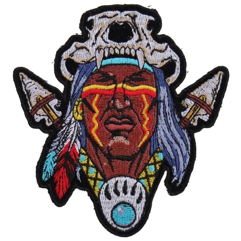 P4614 Indian Skull Head Dress Small Patch Patches The Cheap Place
