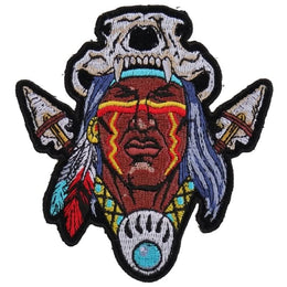 P4614 Indian Skull Head Dress Small Patch Patches The Cheap Place