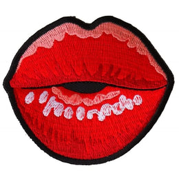 P6327 Kissing Lips Small Iron on Novelty Patch Patches The Cheap Place