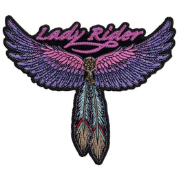 PM3118 Lady Rider Wings and Feather Medium Size Tribal Patch Patches The Cheap Place