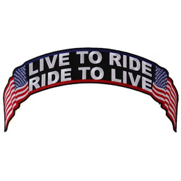 PL4719 Live To Ride Ride To Live US Flag Biker Back Patch Patches The Cheap Place