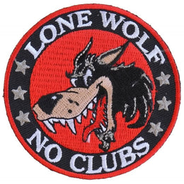 P2949 Lone Wolf No Clubs Biker Patch Patches The Cheap Place