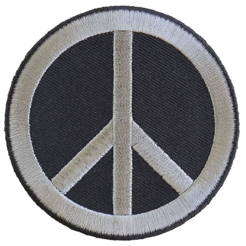 P4871 Peace Sign Patch Gray On Black Patches The Cheap Place