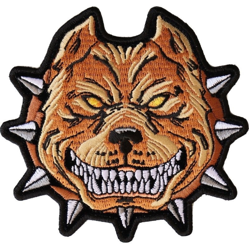 P6563 Pit Bull Spike Collar Iron on Patch Patches The Cheap Place