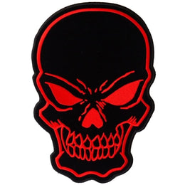 PL6332 Red Skull Embroidered Iron on Patch Patches The Cheap Place
